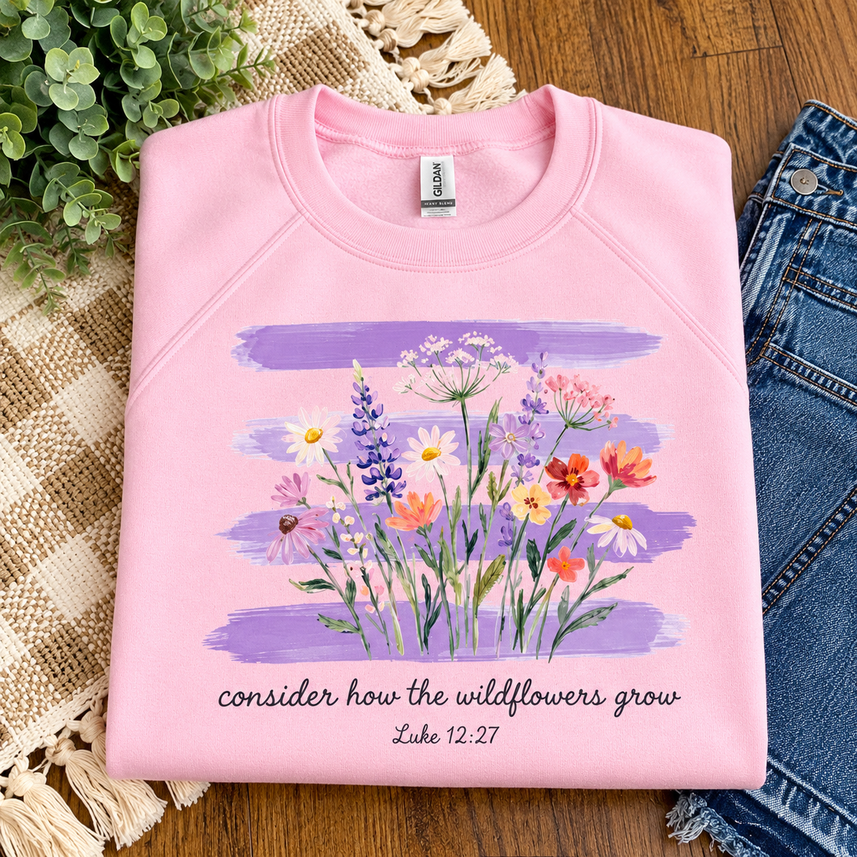 Consider the Wildflowers Graphic Crewneck | Christian Faith-Inspired Sweatshirt