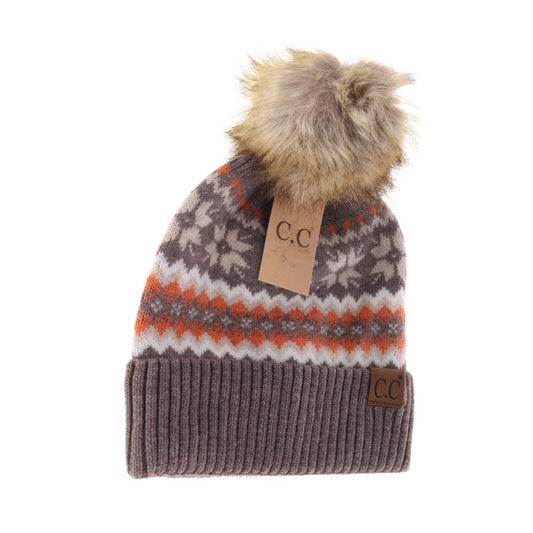 Fair Isle Print C.C Beanie HAT4029