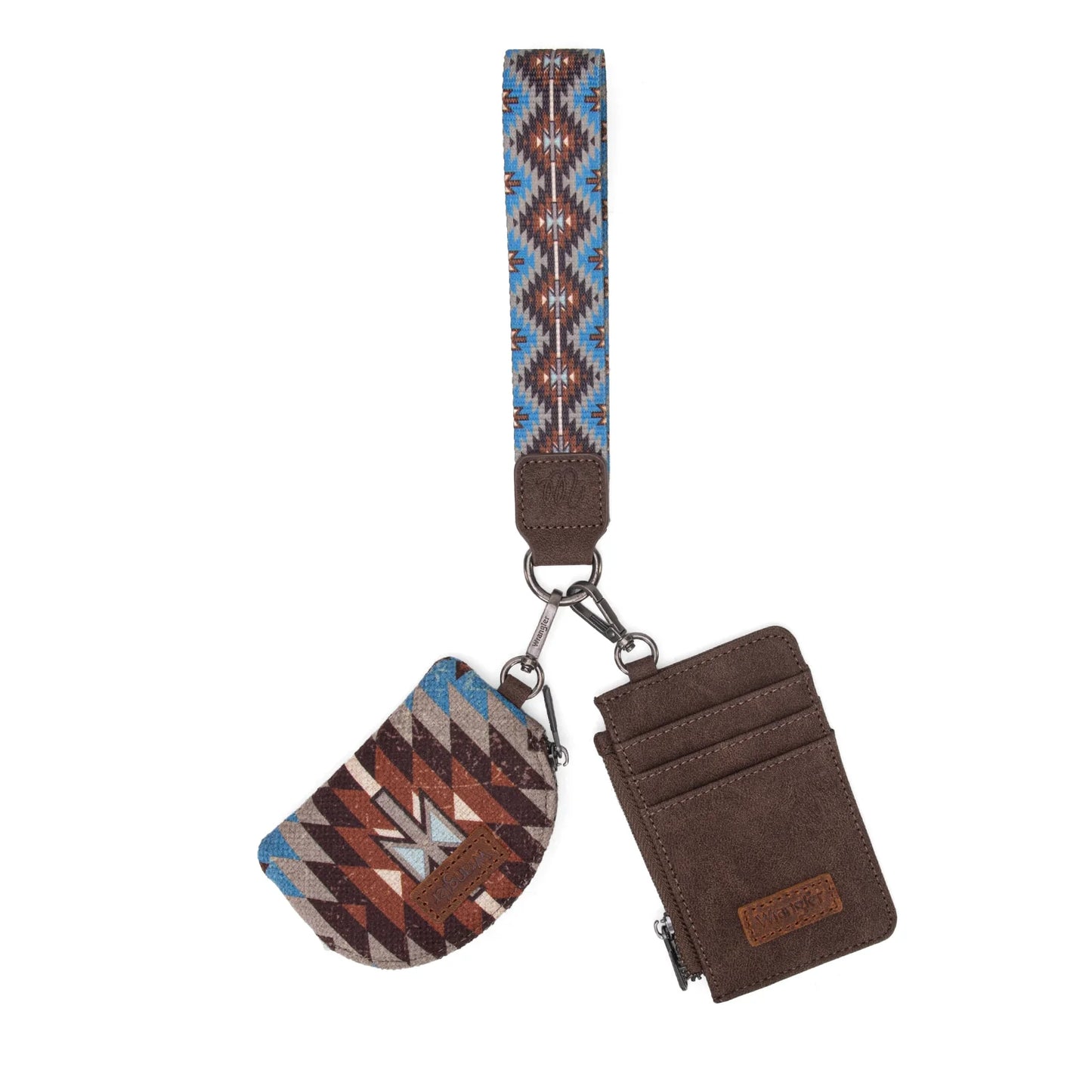 Wrangler Southwestern Art Print Dual Pouch Wristlet -