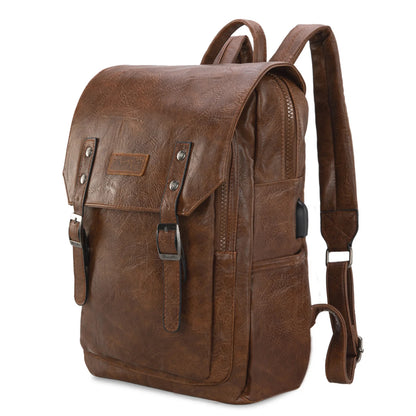 Wrangler Belt Buckle Laptop Backpack – Dark Brown | Western-Styled Durable Travel Backpack