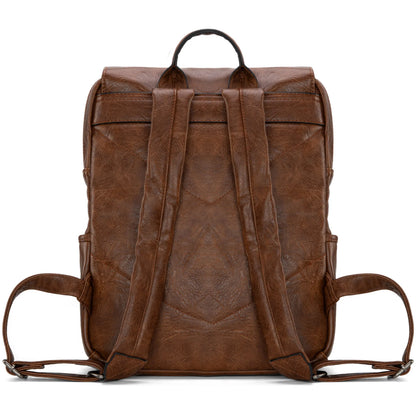 Wrangler Belt Buckle Laptop Backpack – Dark Brown | Western-Styled Durable Travel Backpack