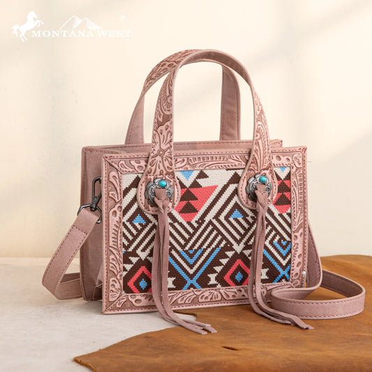 Montana West Aztec Tapestry Mini Tote/Crossbody