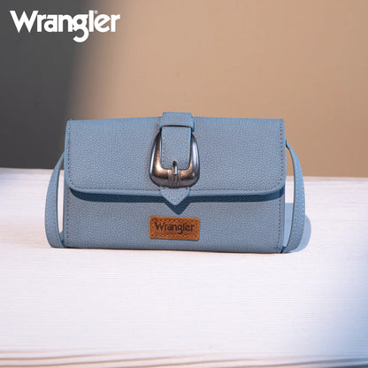 “Wrangler buckle wallet crossbody with button-flap closure”
“Compact Convertible crossbody wallet with Wrangler logo buckle”
“Mini shoulder bag wallet with card slots and detachable strap”