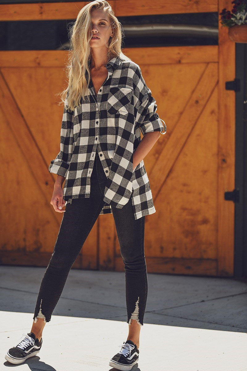 Risen BUFFALO PLAID OVERSIZED SHIRT