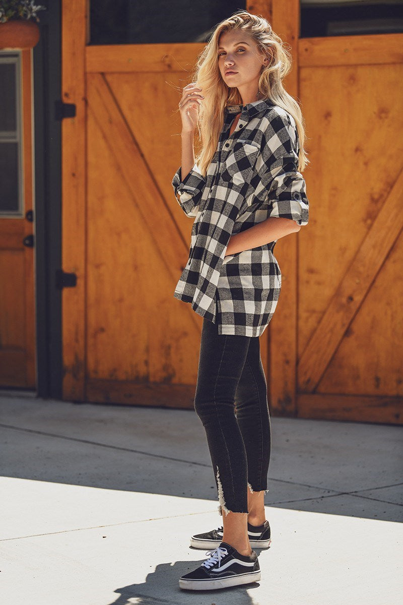 Risen BUFFALO PLAID OVERSIZED SHIRT