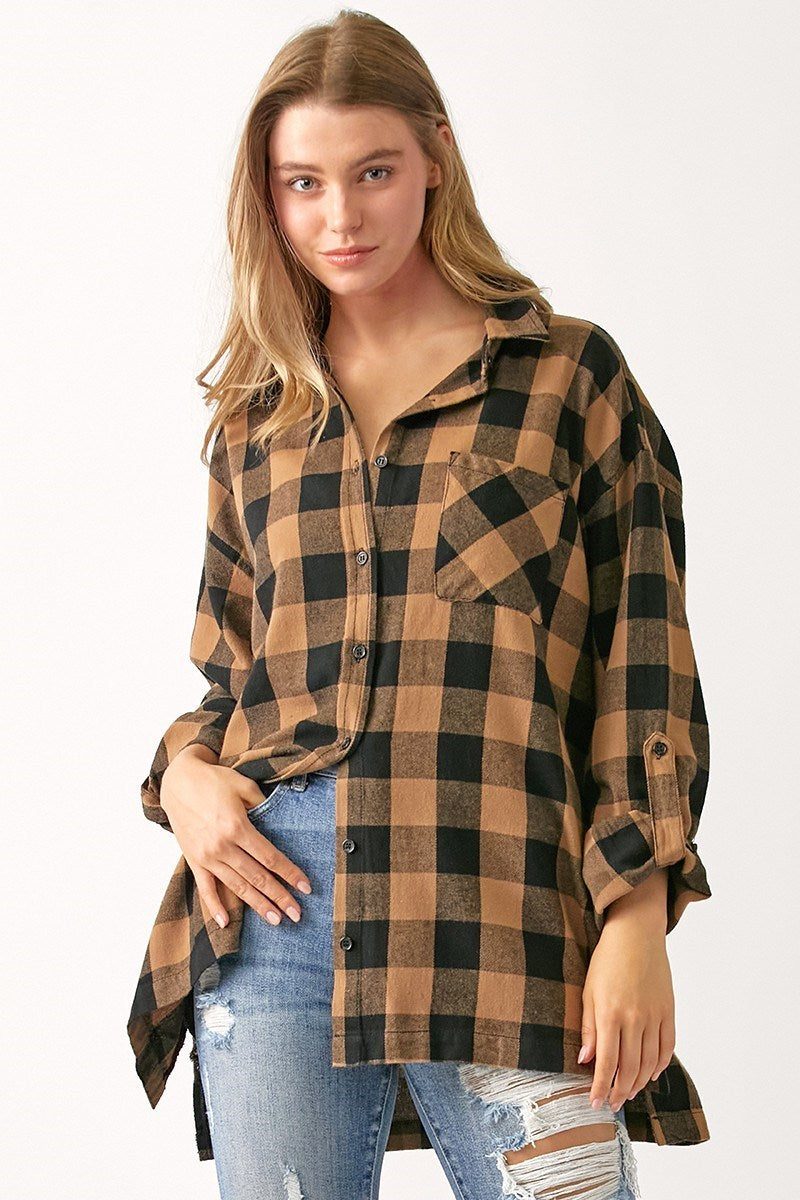 Risen BUFFALO PLAID OVERSIZED SHIRT