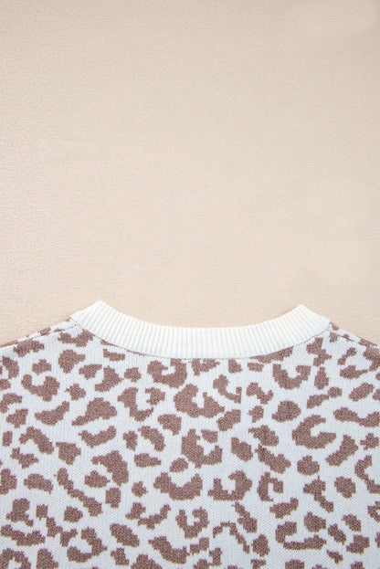 Leopard Knit Button Front Cardigan – Cozy & Chic Style