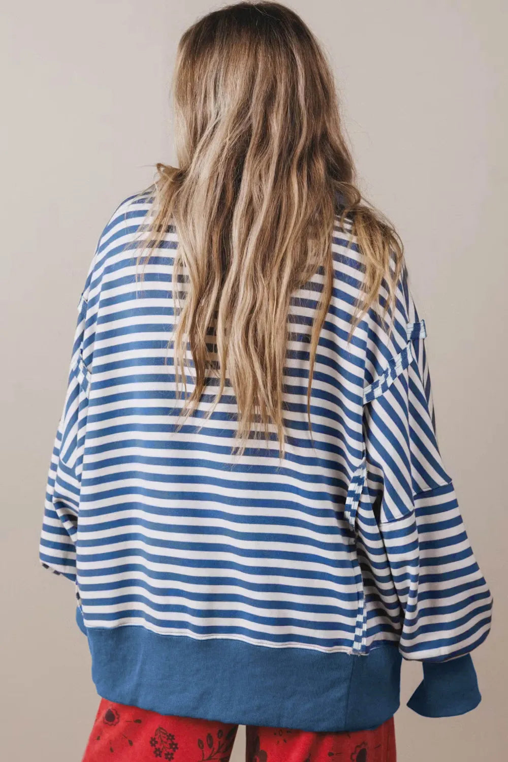 ~PREORDER~ Blue Skies Striped Raw Seam Pullover ~PREORDER~