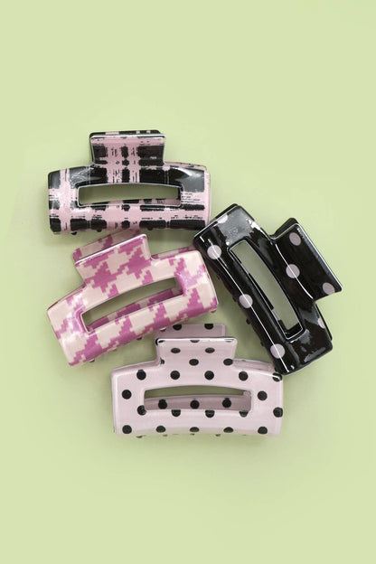 Sweet Check Mini Claw Clip Set | Checker & Strawberry Hair Clips