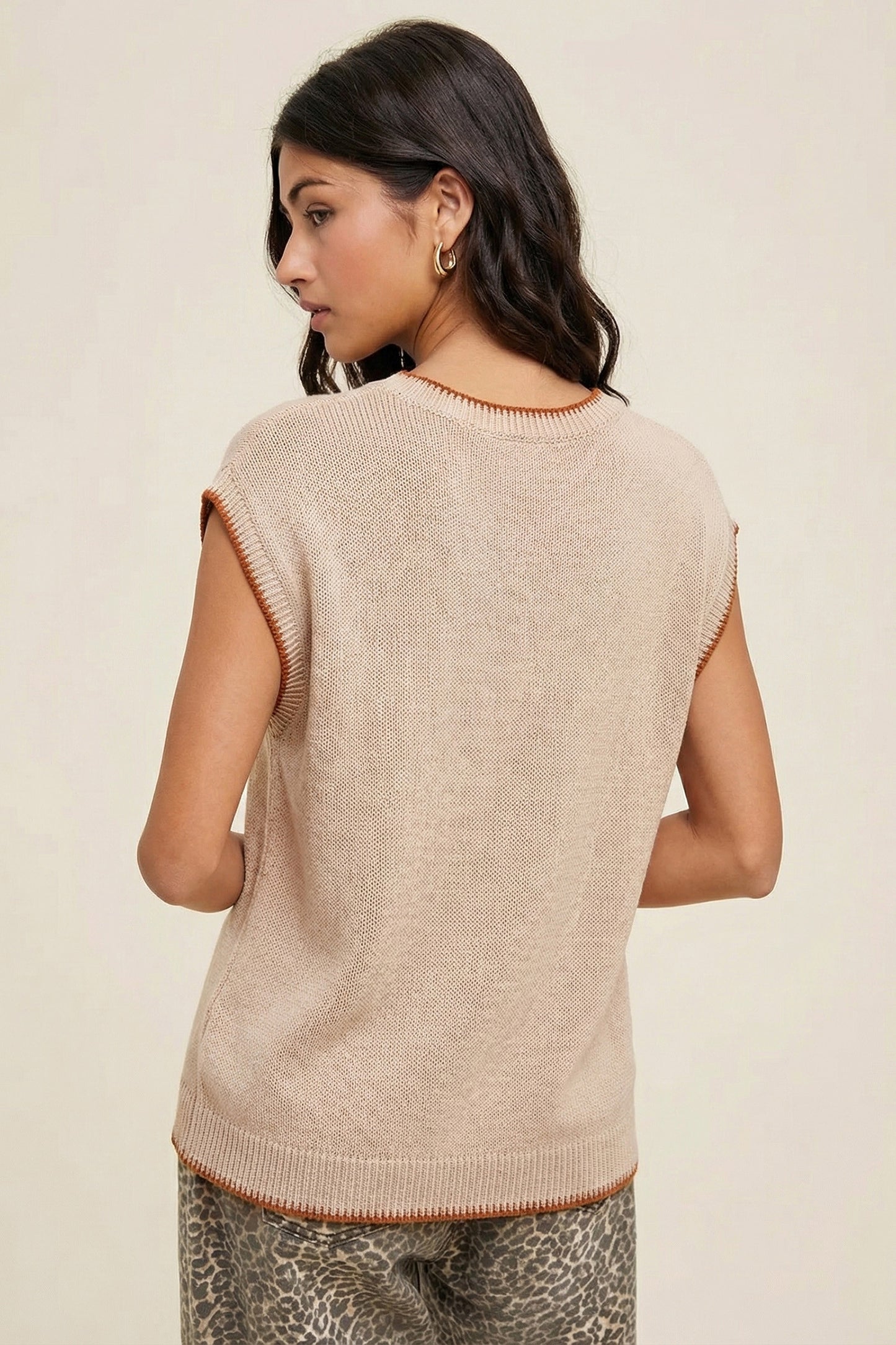 ~PREORDER ~ Parchment Contrast Trim HOWDY Knit Sweater Top ~PREORDER ~