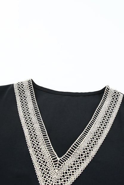 ~PREORDER ~ Lace Trim V Neck Blouse ~PREORDER ~
