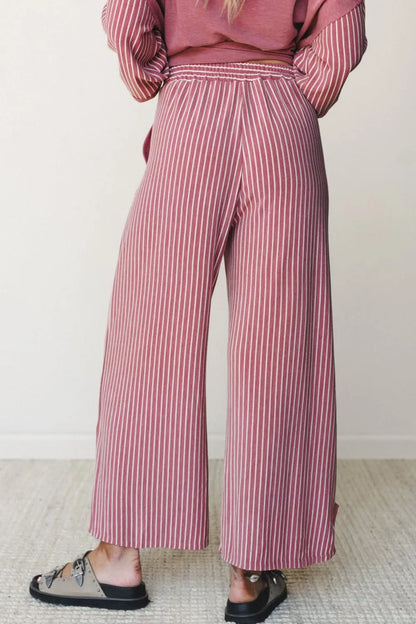 ~PREORDER~ Fuchsia Raw Seam Patchwork Top & Pocket Pants Set ~PREORDER~