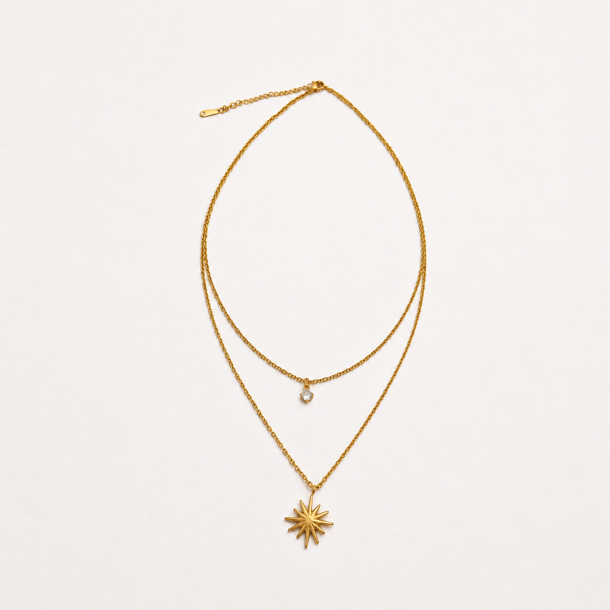 Starry Little Thing Necklace | 18K Stainless Steel Layered Rhinestone Necklace