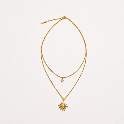 Starry Little Thing Necklace | 18K Stainless Steel Layered Rhinestone Necklace
