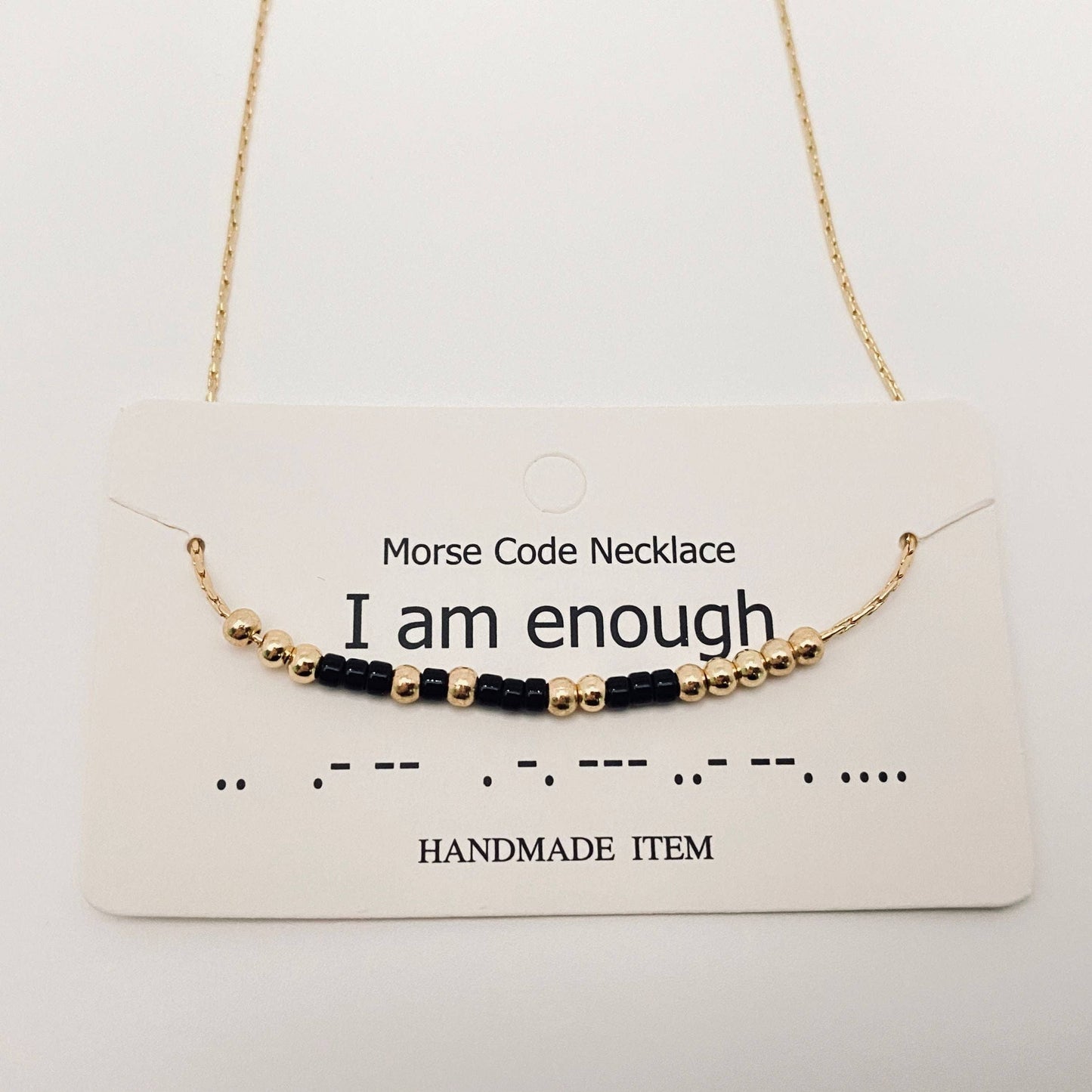 Personality Handmade Morse Code Necklace with Card