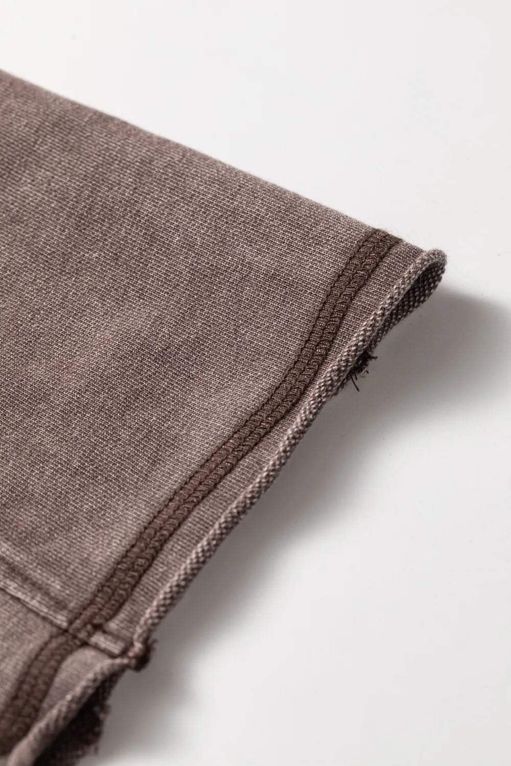 ~PREORDER~ Dark Brown 3/4 Sleeve Mineral Wash Loose Cotton Top ~PREORDER~