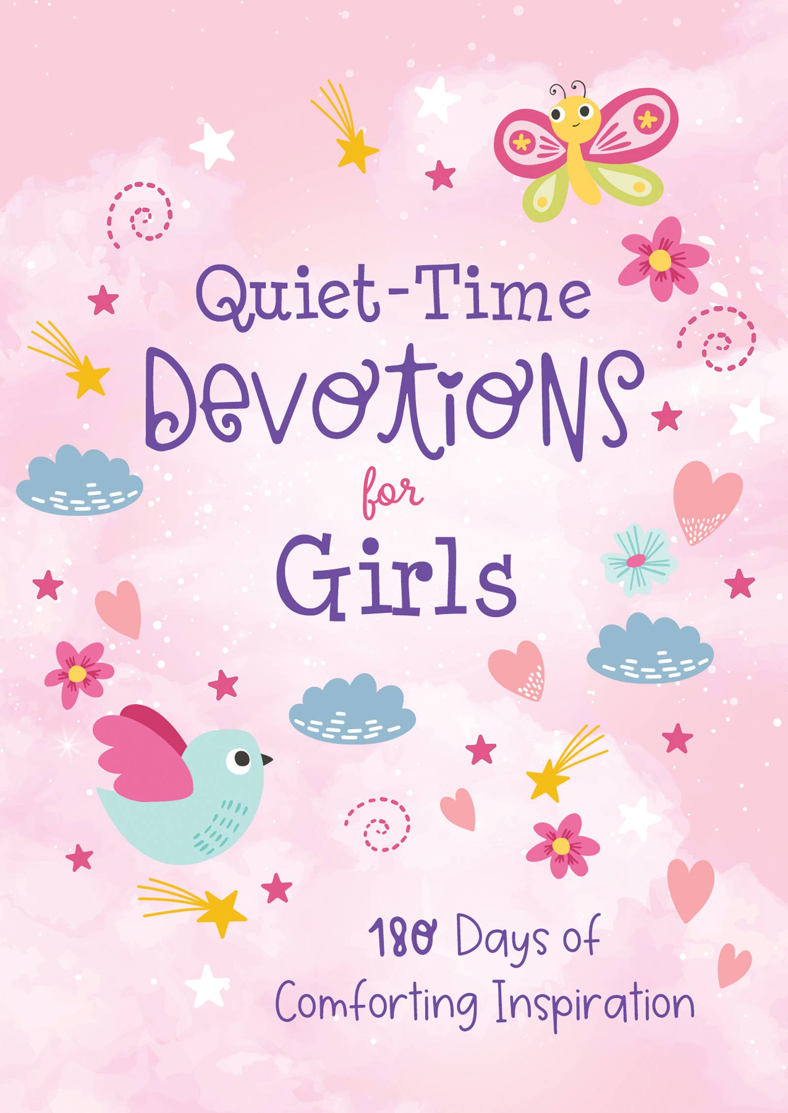 “Quiet-Time Devotions for Girls book cover – JoAnne Simmons”

“Inside page sample showing daily devotional layout with scripture and reflection”

“Side view of paperback devotional with 180 devotions for girls age 8-12”