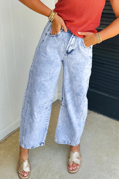 ~PREORDER~ Beau Blue Light Washed Pull On Barrel Jeans ~PREORDER~