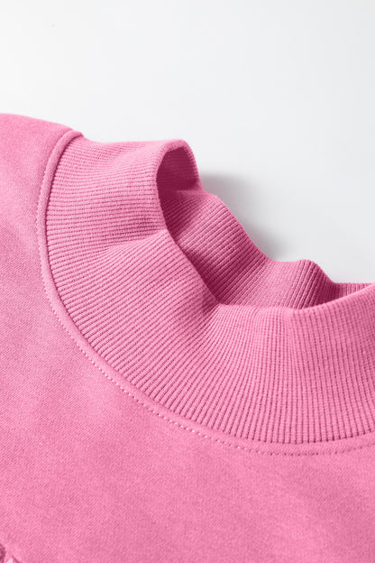 Blessed & Cozy Oversized Mock Neck Sweatshirt | Pink or Sea Green