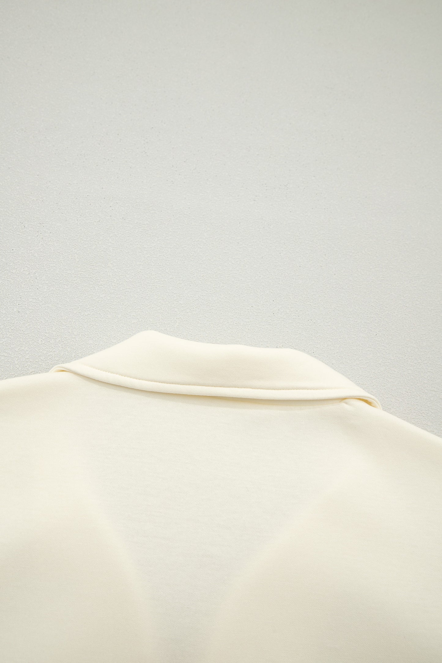 ~PREORDER ~ Beige Zip Collared Ruffle Sleeve Blouse ~PREORDER ~