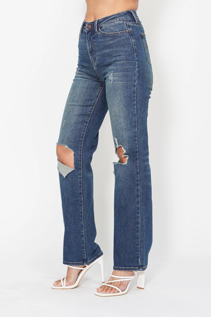 HW Ripped Knee Dad Jean – Judy Blue Jeans