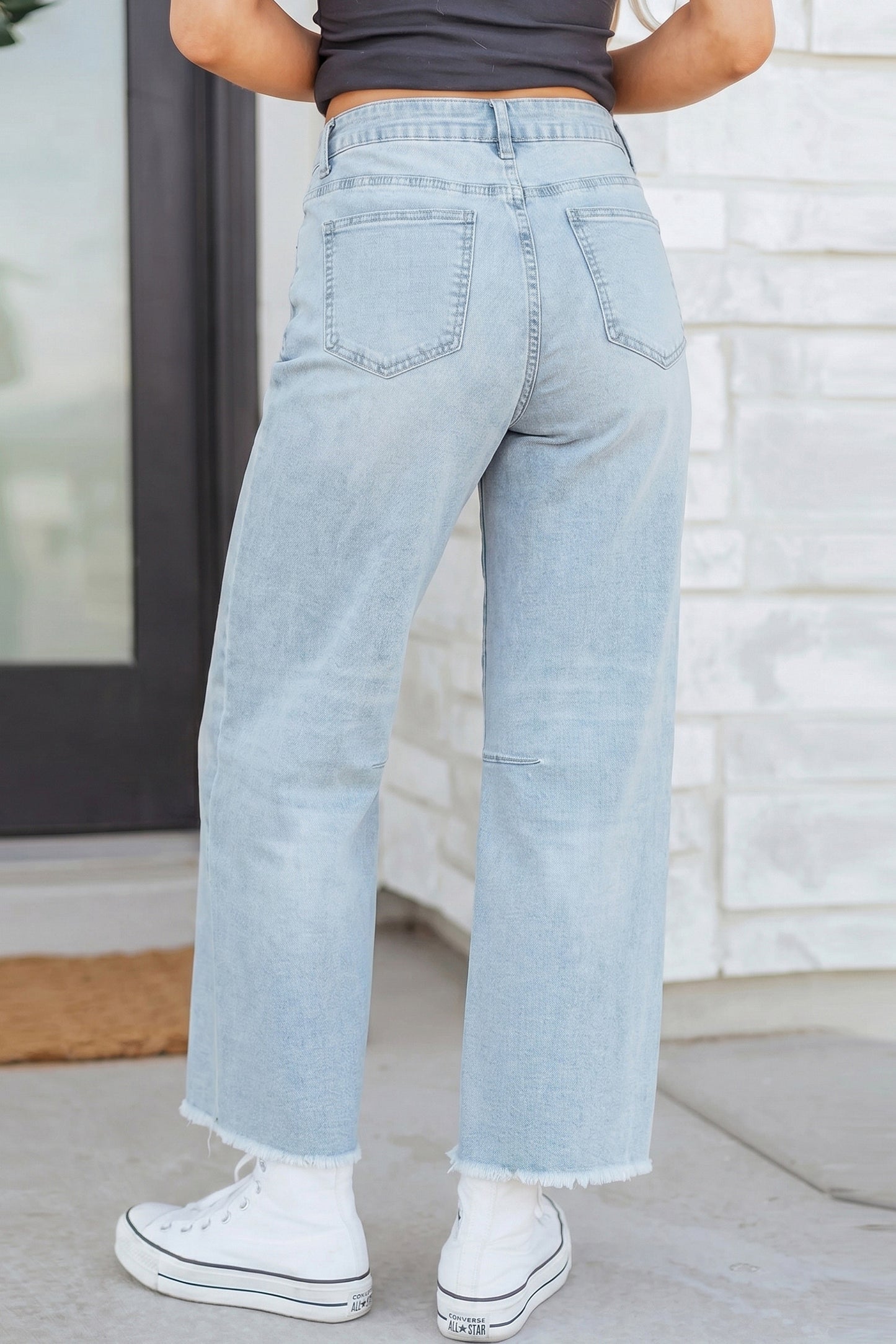 ~PREORDER ~ Frayed Cropped Straight Jeans ~PREORDER ~