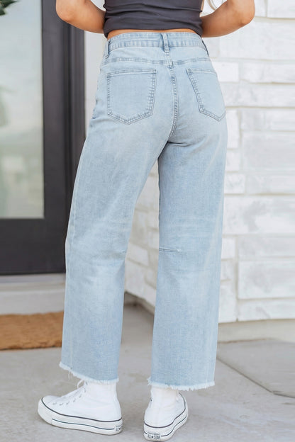 ~PREORDER ~ Frayed Cropped Straight Jeans ~PREORDER ~