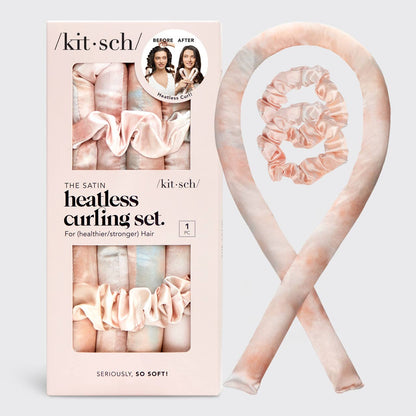 “Satin heatless curling set with rod and scrunchies – B7 Boutique”