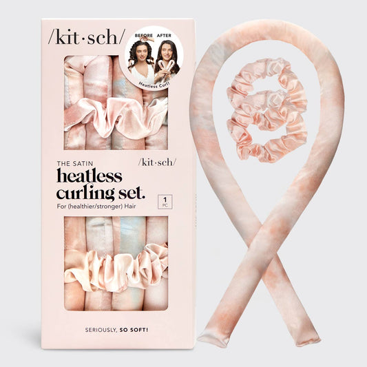 “Satin heatless curling set with rod and scrunchies – B7 Boutique”
