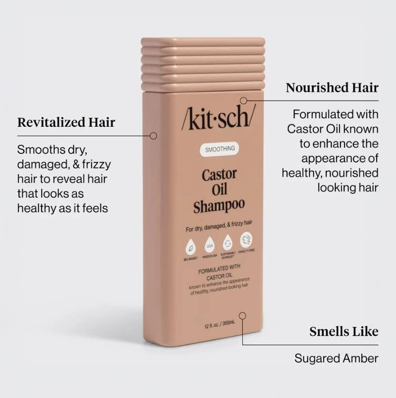 Kitsch Castor Oil Shampoo – Smoothing & Nourishing Hair Wash