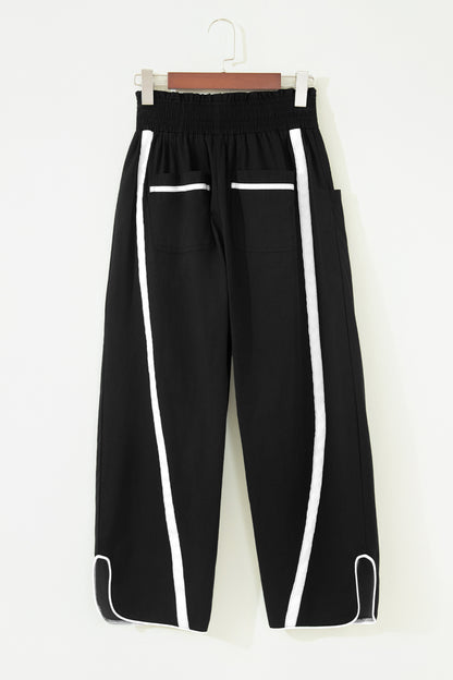 ~PREORDER ~ Sporty Stripe Smocked Waist Cropped Pants ~PREORDER ~