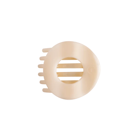 Small TELETIES Circle Flat Clip | Round Lay-Flat Hair Claw Clip