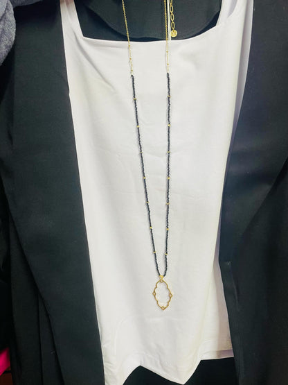 “Dainty Days beaded necklace in pink”

“Elegant black beaded chain necklace from B7 Boutique”

“White subtle beaded necklace, perfect for layering”