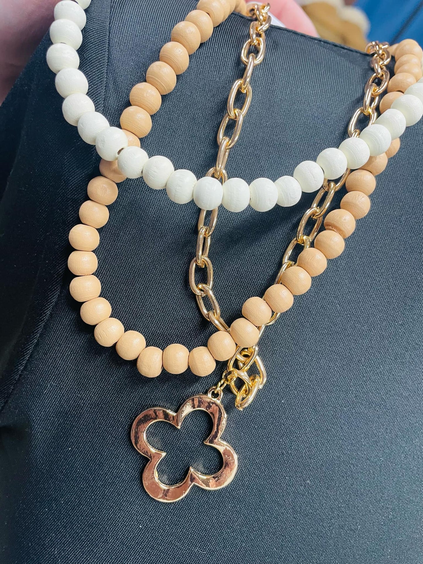 Chonky Quatrefoil Layered Necklace