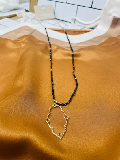 “Dainty Days beaded necklace in pink”

“Elegant black beaded chain necklace from B7 Boutique”

“White subtle beaded necklace, perfect for layering”