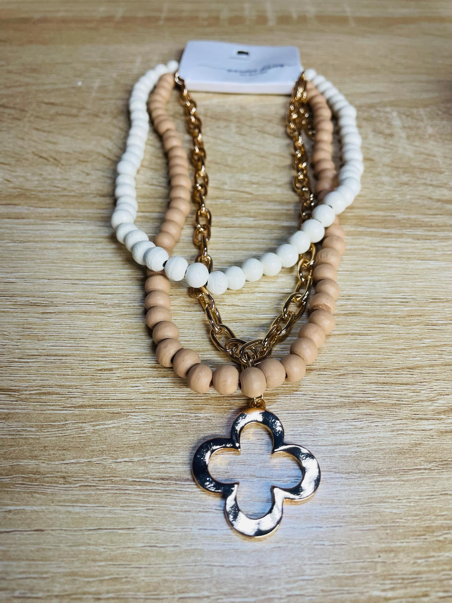 Chonky Quatrefoil Layered Necklace