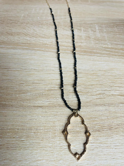 “Dainty Days beaded necklace in pink”

“Elegant black beaded chain necklace from B7 Boutique”

“White subtle beaded necklace, perfect for layering”