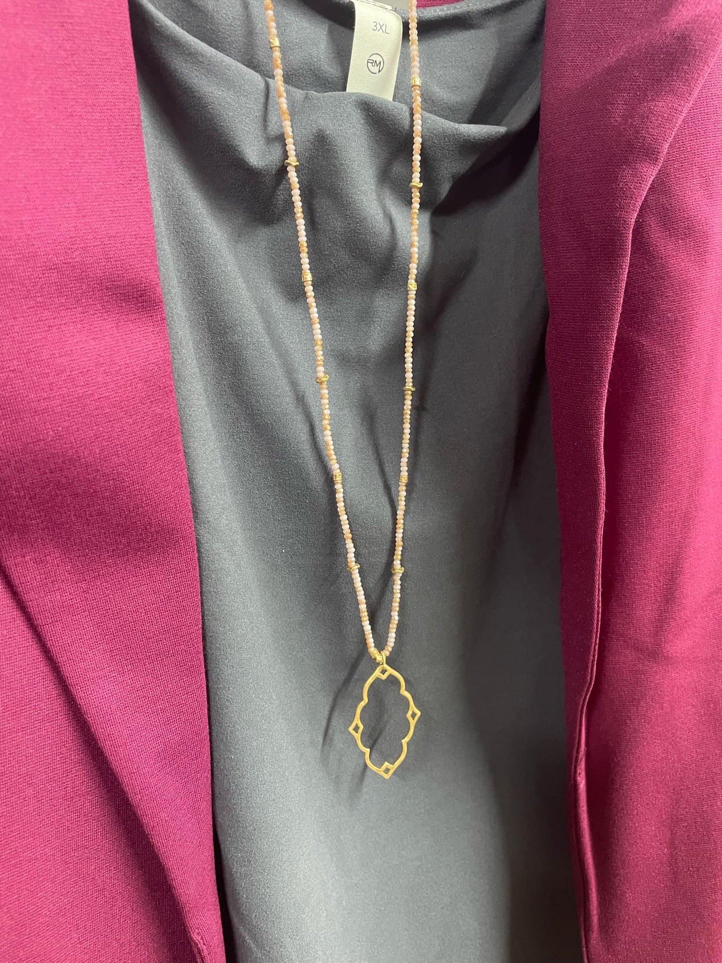 “Dainty Days beaded necklace in pink”

“Elegant black beaded chain necklace from B7 Boutique”

“White subtle beaded necklace, perfect for layering”