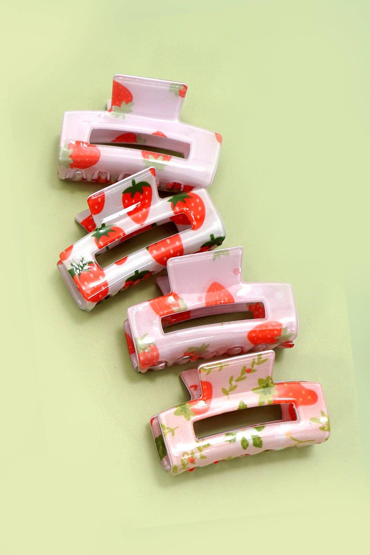 Sweet Check Mini Claw Clip Set | Checker & Strawberry Hair Clips