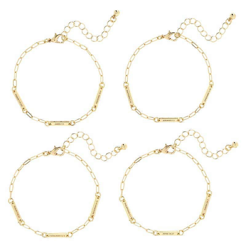 Love & Faith Gold Bracelet | Assorted Inspirational Faith Bracelet