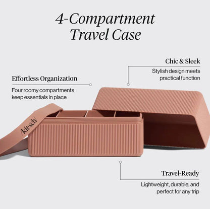 Kitsch 4-Compartment Travel Case – Chic & Sleek Organizer for Beauty + Hair Essentials