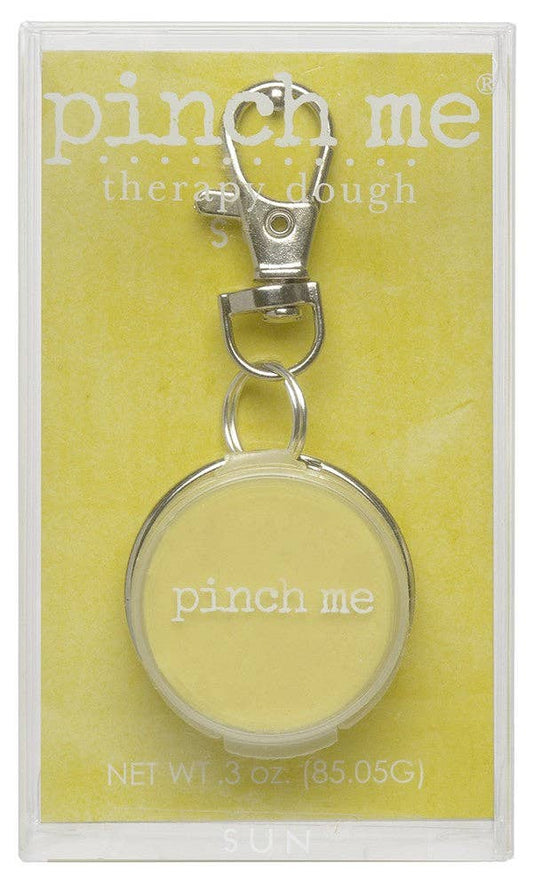 Pinch Me Therapy Dough Clip-On Locket “Sun” – Lemon Scented Anxiety Relief Fidget Keychain