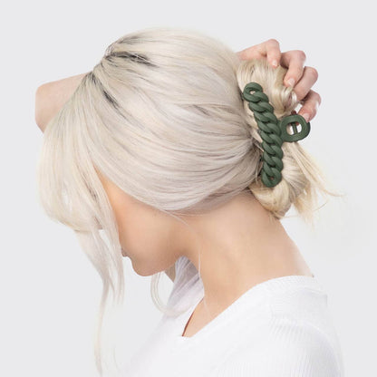 Eco-Friendly Chain Claw Clip 3‑Pack – Chic Hair Clips in Black & Moss 🌿✨ by Kitsch