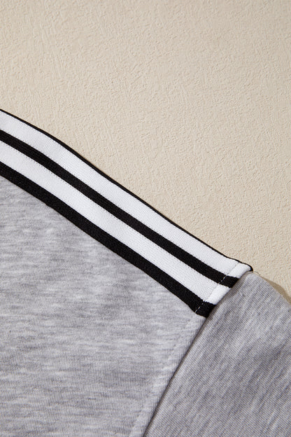 ~PREORDER ~ Light Grey Sporty Patchwork Oversize Tee ~PREORDER ~