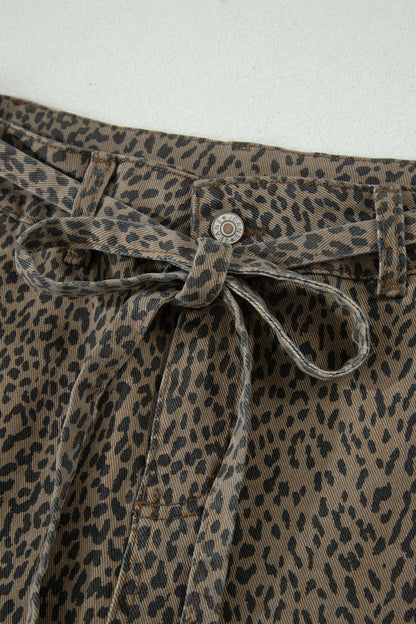 Wild Card Leopard Tie-Waist Shorts | Loose Fit Boutique Shorts