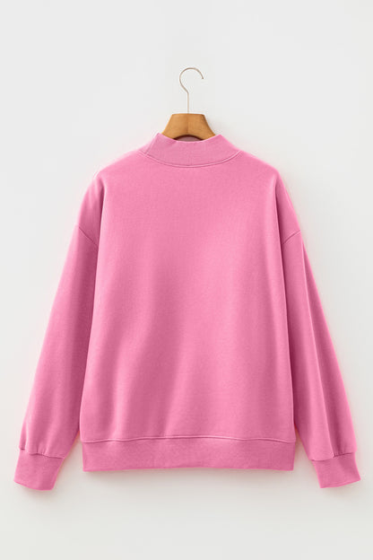 Blessed & Cozy Oversized Mock Neck Sweatshirt | Pink or Sea Green