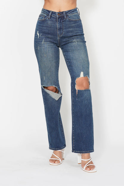 HW Ripped Knee Dad Jean – Judy Blue Jeans