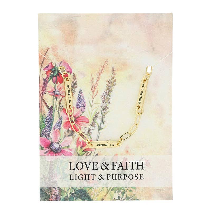 Love & Faith Gold Bracelet | Assorted Inspirational Faith Bracelet