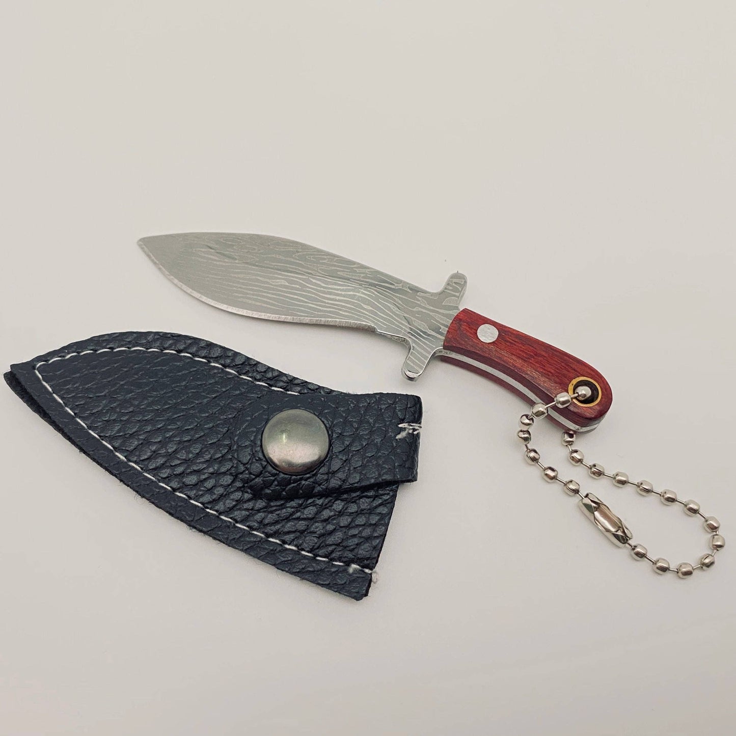 Damascus Pattern Mini Knife Keychain Gift