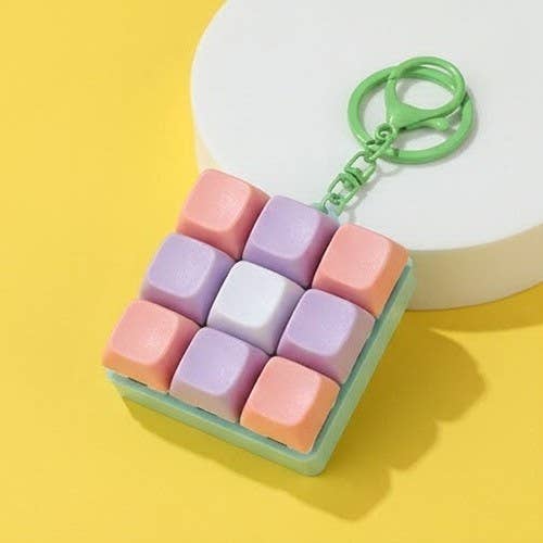 Clicky Cube Fidget Keychain | Mechanical Keyboard Sensory Toy